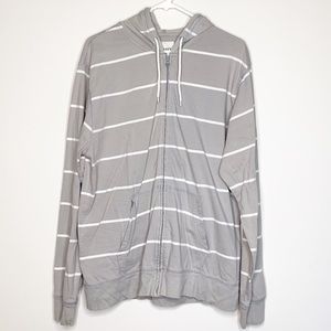 Old Navy gray striped zip up sweater